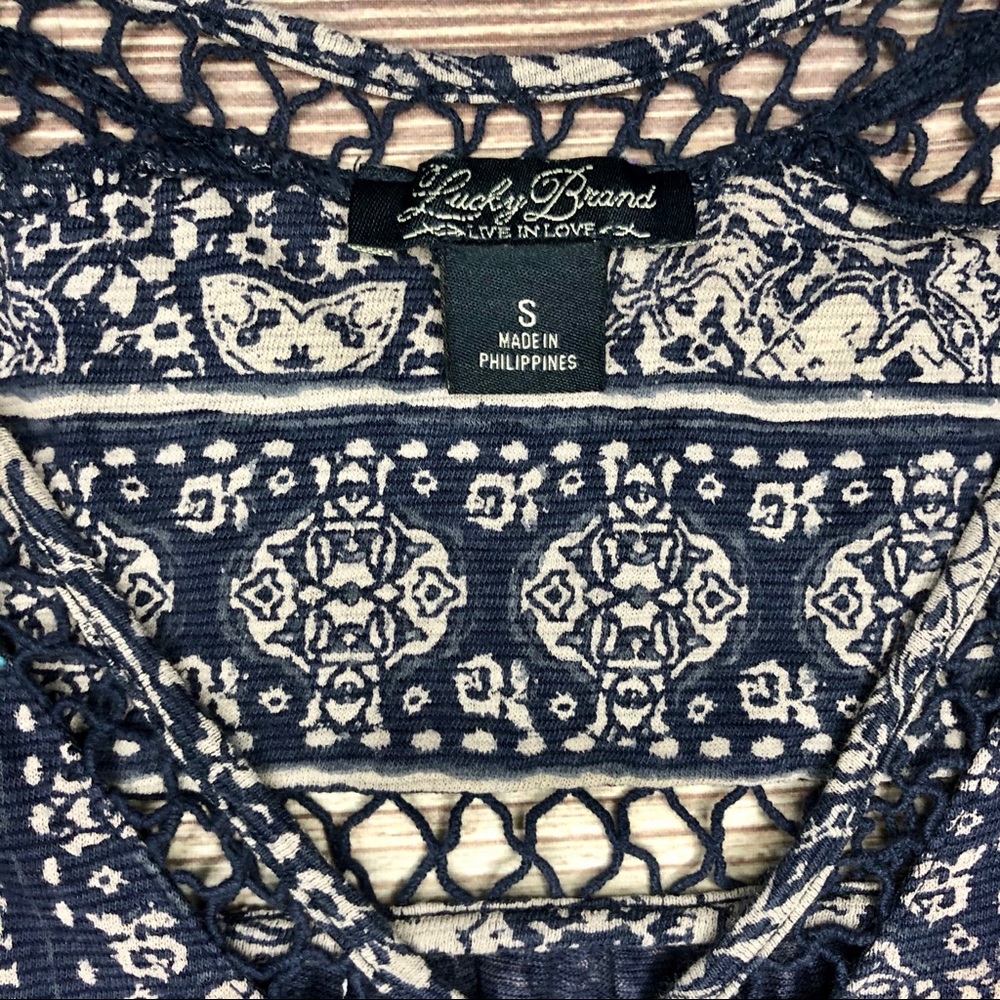 Lucky Brand Sleeveless Top ~ Size: (S) Small _Navy - Picture 4 of 14